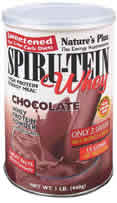 Natures Plus: Spirutein Whey Chocolate Low Carb Diets 3OZ x 8 Packets