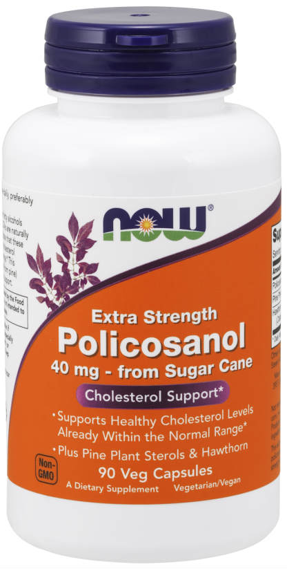 NOW: Extra Strength Policosanol 40 mg From Sugar Cane 90 Veg Caps