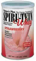Natures Plus: Spirutein Whey Strawberry Low Carb Diets 3OZ x 8 Packets