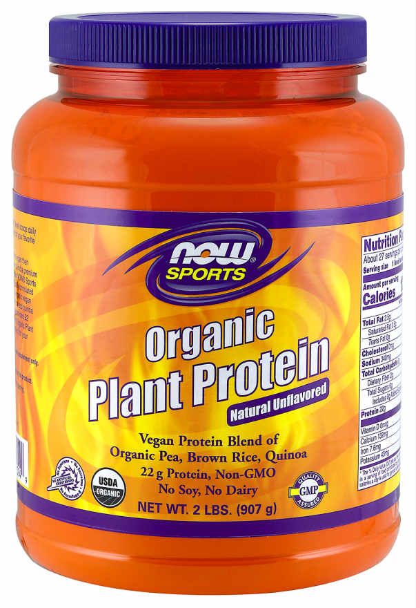 NOW: Organic Plant Protein Unflavored 2 lbs.