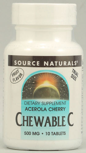 SOURCE NATURALS: Acerola Chewable C 500mg Trial 10 tab