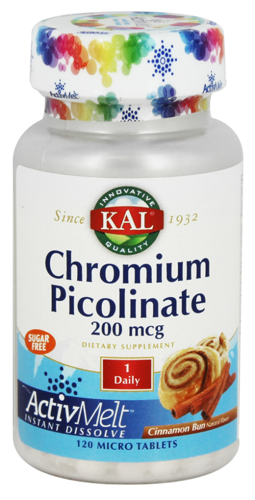 KAL: Chromium Picolinate ActivMelt Cinnamon Bun Flav 200mcg 120 ct