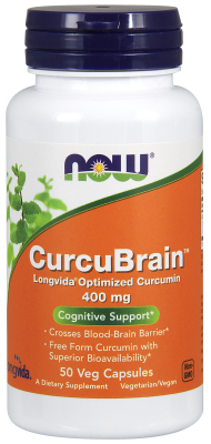 NOW: CurcuBrain 400 mg 50 Veg Capsules