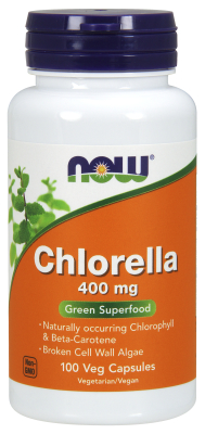 NOW: CHLORELLA 400mg   100 VCAPS 100 VCAPS