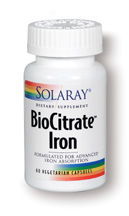 Solaray: BioCitrate Iron 60ct 25mg