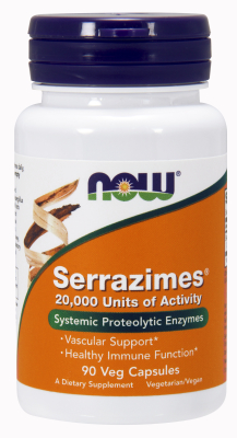 Serrazimes Systemic Protolytic Enzymes 90 Vcaps 20,000 Units from NOW
