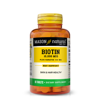 Biotin 10000Mcg Plus Keratin Tablets 60 capsule from MASON VITAMINS