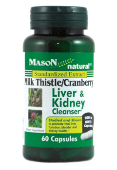 MASON VITAMINS: Milk Thistle / Cranberry Liver & Kidney Cleanser Capsules 60 capsule