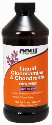 NOW: Liquid Glucosamine & Chondroitin With MSM 16oz Citrus Flavor