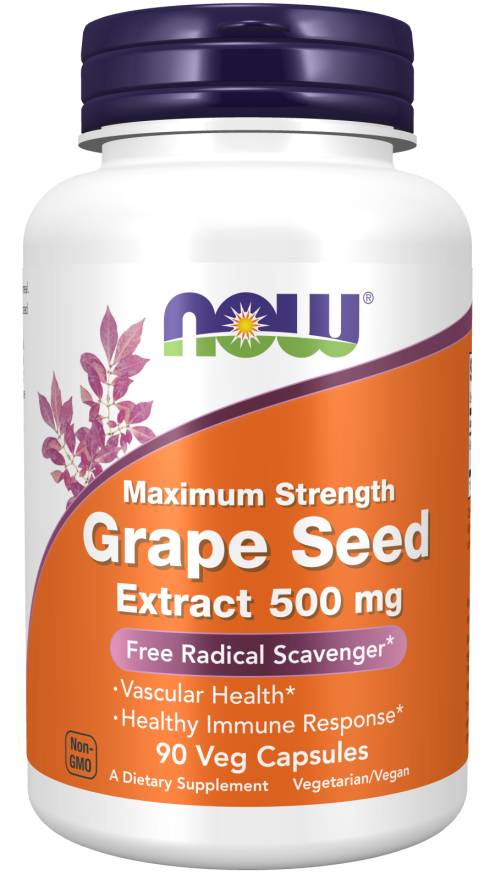 NOW: Grape Seed Extract, Maximum Strength 500 mg 90 Veg Caps