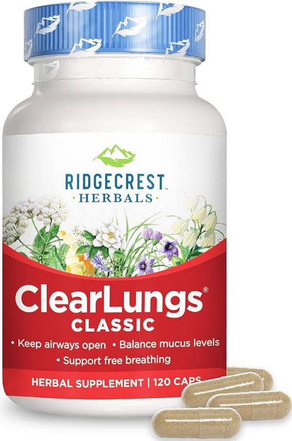 RIDGECREST HERBALS: ClearLungs (Red) 120 caps