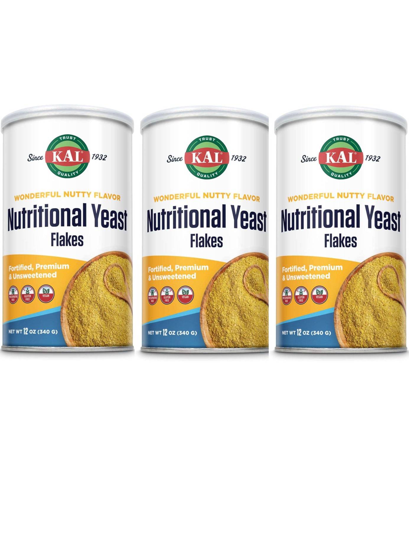 Kal: Nutritional Yeast Flakes 3 Pack 3 x 12oz