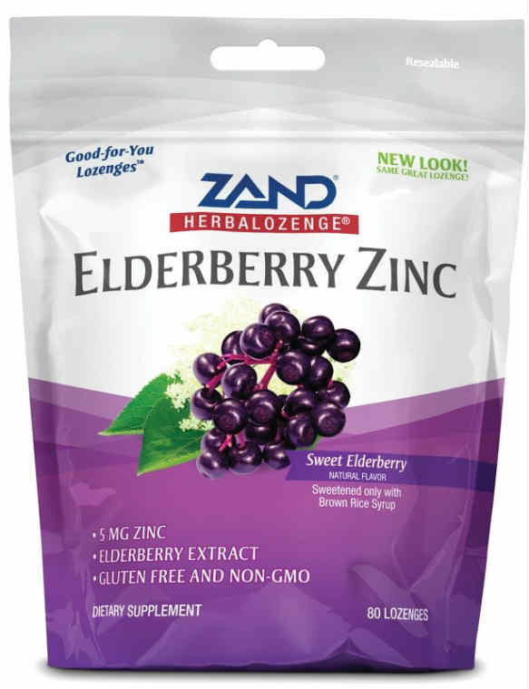 Zand: HerbaLozenge Elderberry Zinc 80 Drops Lozenge Elderberry (Pouch) 80ct