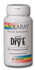 Solaray: Dry Vitamin E plus selenium and lecithin 50ct 200IU