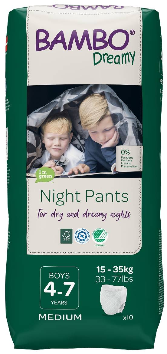 BAMBO NATURE: Dreamy Night Pants Boys 4-7 Years 10 CT