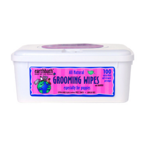 EARTHBATH: Dog Grooming Wipes with Awapuhi Puppy Baby Fresh Cherry Scent 100 ct