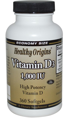 HEALTHY ORIGINS: Vitamin D3 1000 IU (Lanolin) 360 softgel