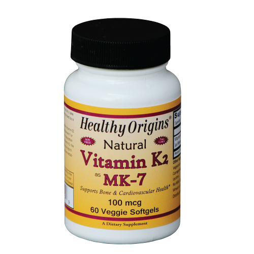 Vitamin K2 as MK-7 100mcg 60 capvegi from HEALTHY ORIGINS