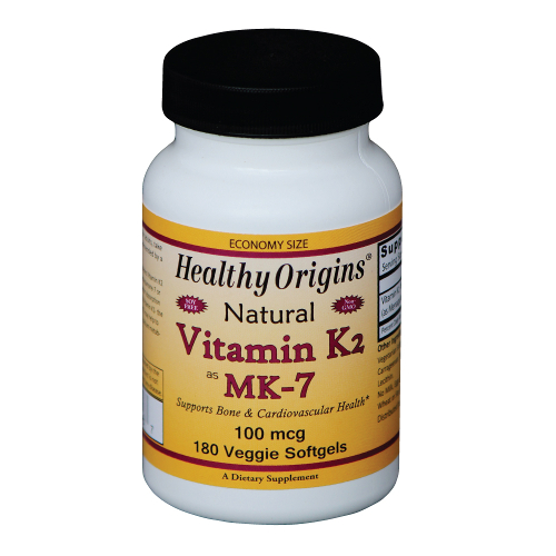 Vitamin K2 as MK-7 100mcg 180 capvegi from HEALTHY ORIGINS
