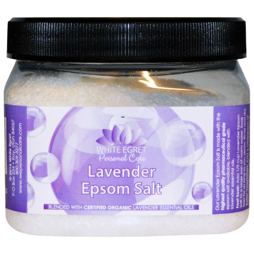 Pharmaceutical Lavender Epsom Salt 16 oz from WHITE EGRET PERSONAL CARE INC