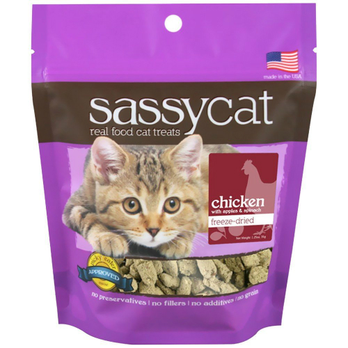 Sassy Cat Treats Freeze Dried Chicken Apple & Spinach