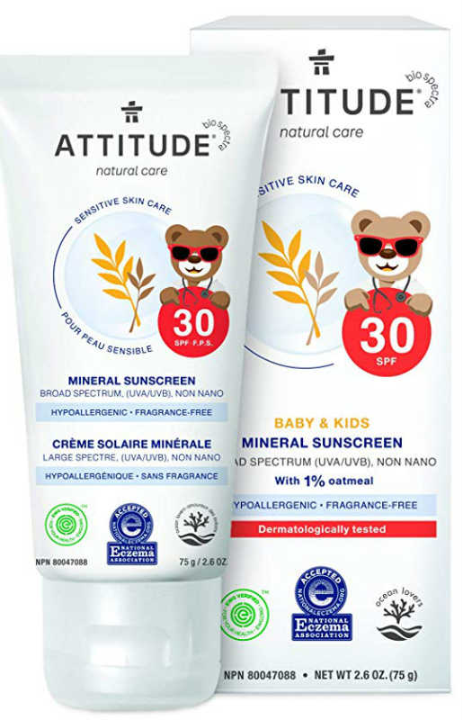 ATTITUDE: Sensitive Skin Care 100% Mineral Sunscreen - Baby 2.5 ounce