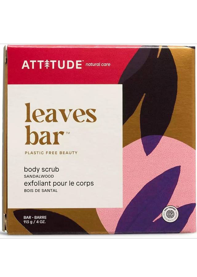 ATTITUDE: Leaves Bar Body Scrub Sandalwood 4 OUNCE