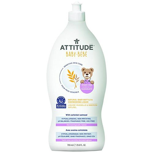 ATTITUDE: Sensitive Skin Care Natural Baby Bottle & Dishwashing Liquid - Baby 23.6 oz