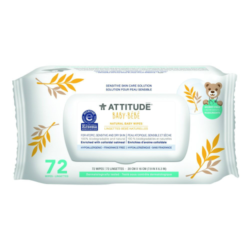 ATTITUDE: Sensitive Skin Care Natural Baby wipes - Baby 72 ct