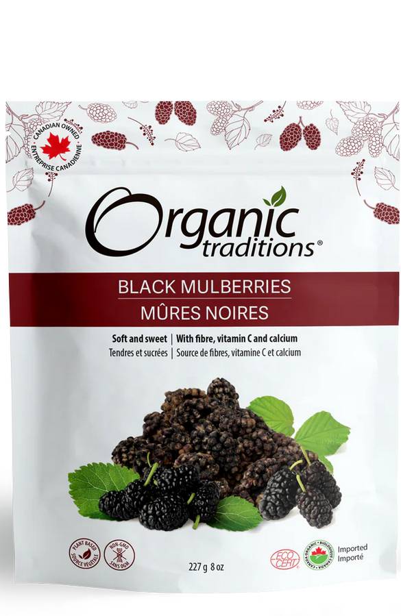 ORGANIC TRADITIONS: Mulberries Black 8 OUNCE