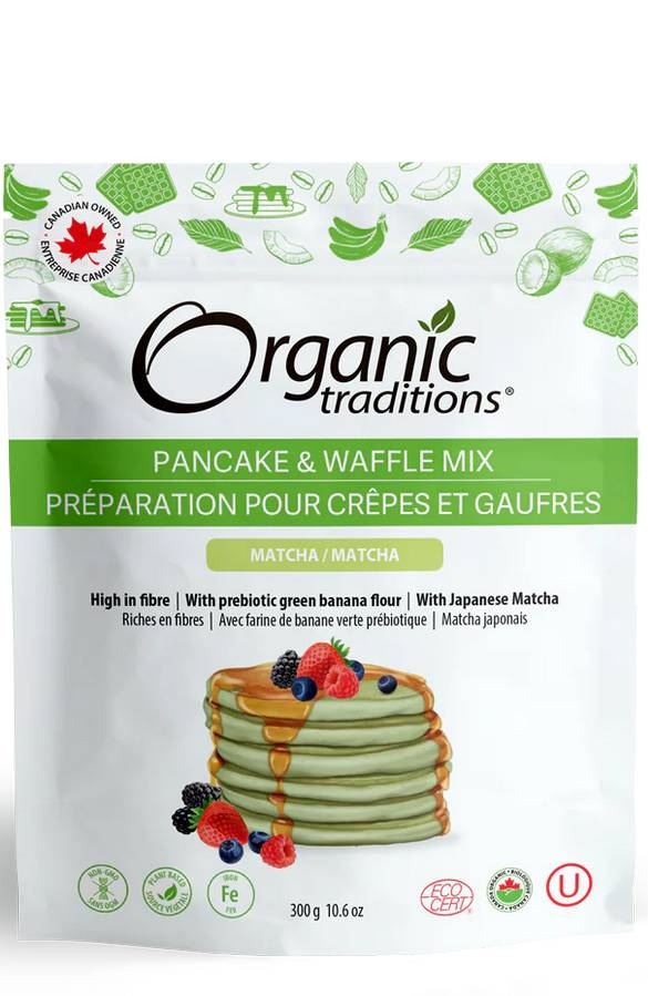 ORGANIC TRADITIONS: Pancake & Waffle Mix Matcha 10.5 OUNCE