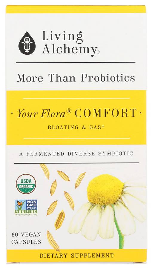 LIVING ALCHEMY: Your Flora Probiotics Comfort: Gas and Bloating 60 CAPSULE