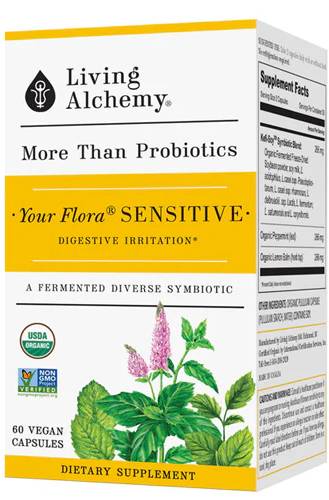 LIVING ALCHEMY: Your Flora Probiotics Sensitive: Irritable Digestion 60 CAPSULE