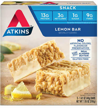 ATKINS NUTRITIONALS: Lemon Snack Bar 5/BOX