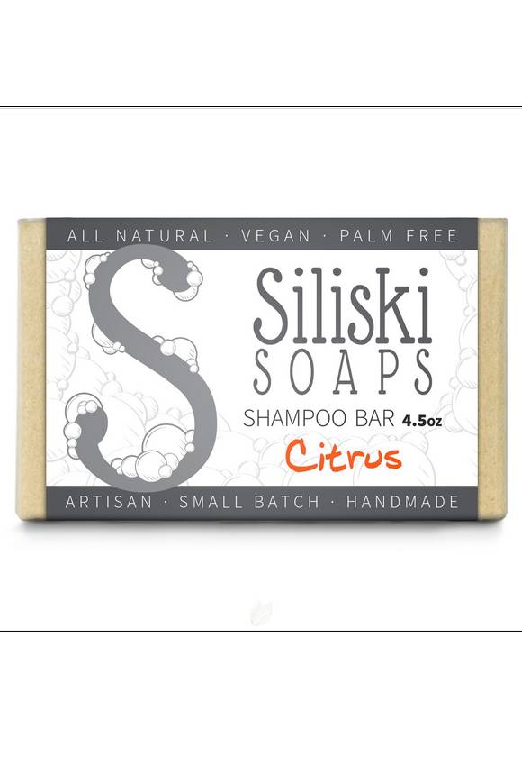 SILISKI SOAPS: Shampoo Bar Citrus 4.5 OUNCE