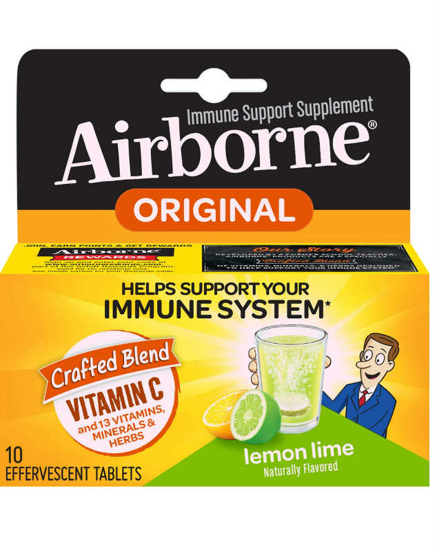 AIRBORNE: Effervescent Tablets Lemon Lime 10 ct