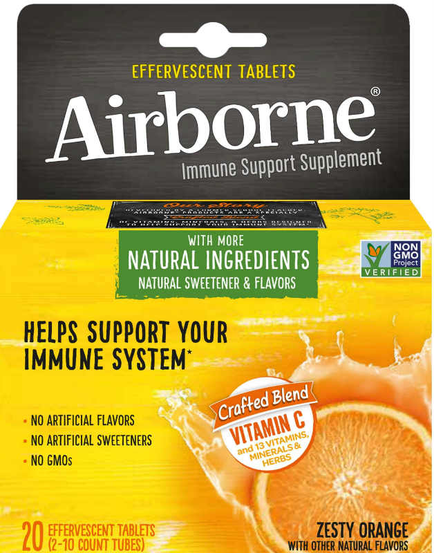 AIRBORNE: Airborne Effervescent Tablets Orange 20 ct