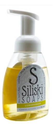 SILISKI SOAPS: Liquid Foaming Soap Lemongrass 8 OUNCE
