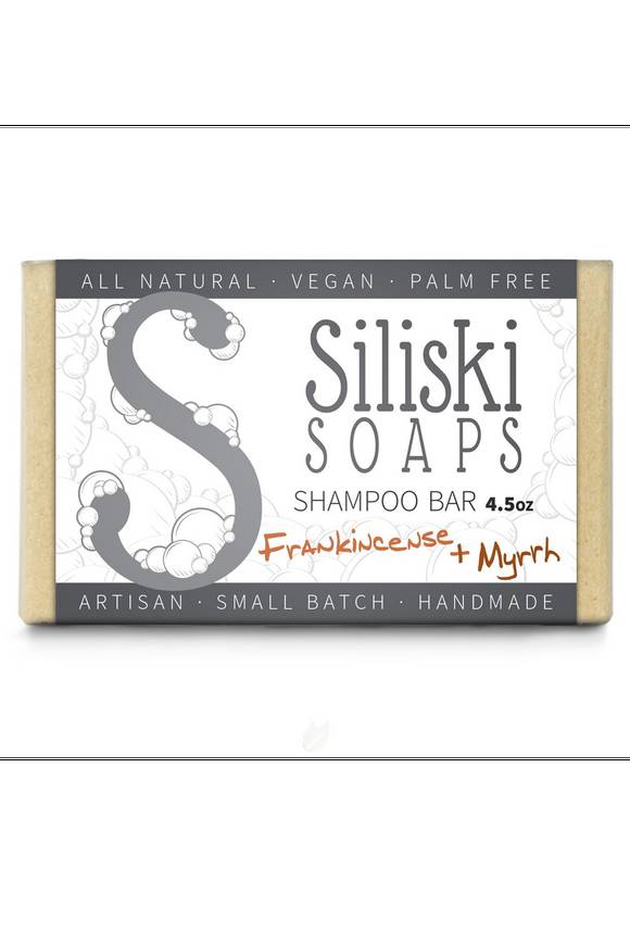 SILISKI SOAPS: Shampoo Bar Frankincense & Myrrh 4.5 OUNCE