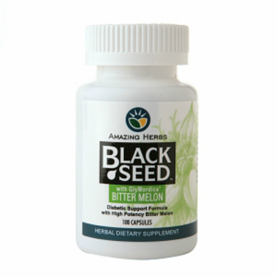 AMAZING HERBS: Black seed with Glymordica Bitter Melon 100 capsule