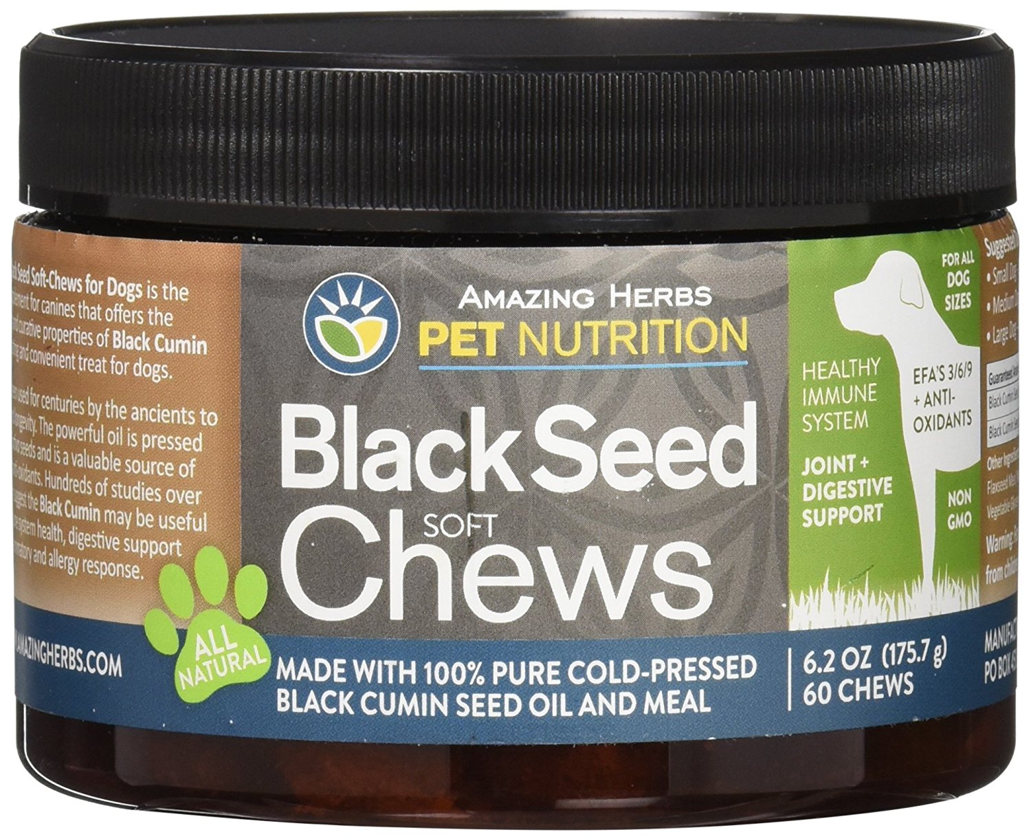 AMAZING HERBS: Black Seed Soft Chews Pet 6.2 OZ