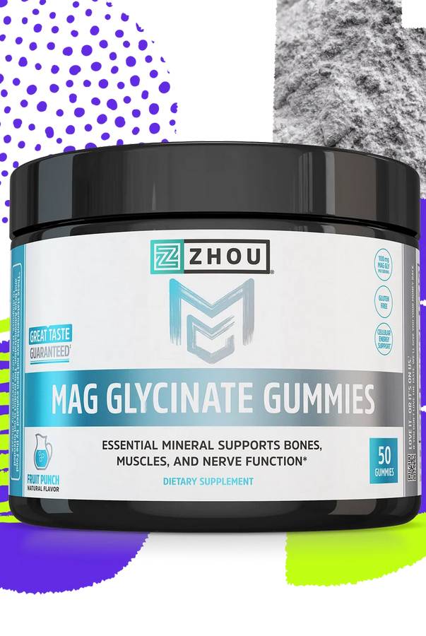 Zhou Nutrition: magnesium Glycinate Gummies Fruit Punch 50 Gummies