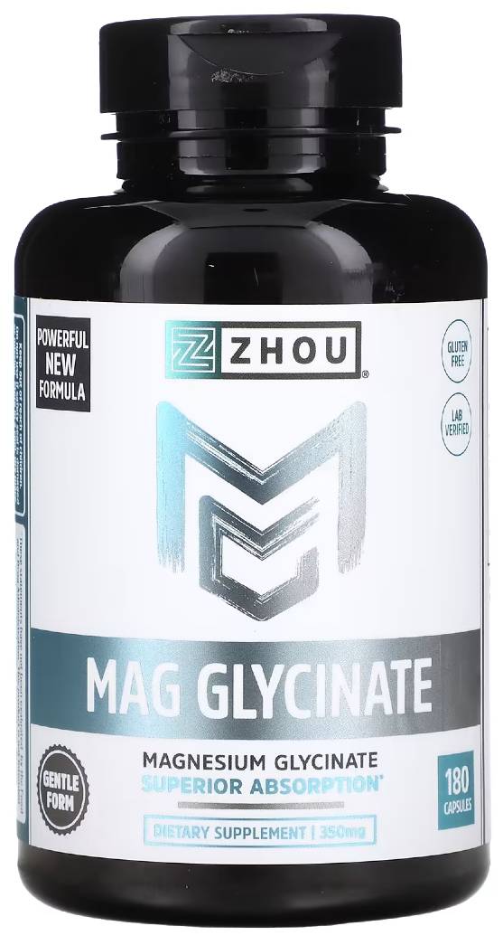Zhou Nutrition: Magnesium Glycinate 350mg 180 Vegcaps