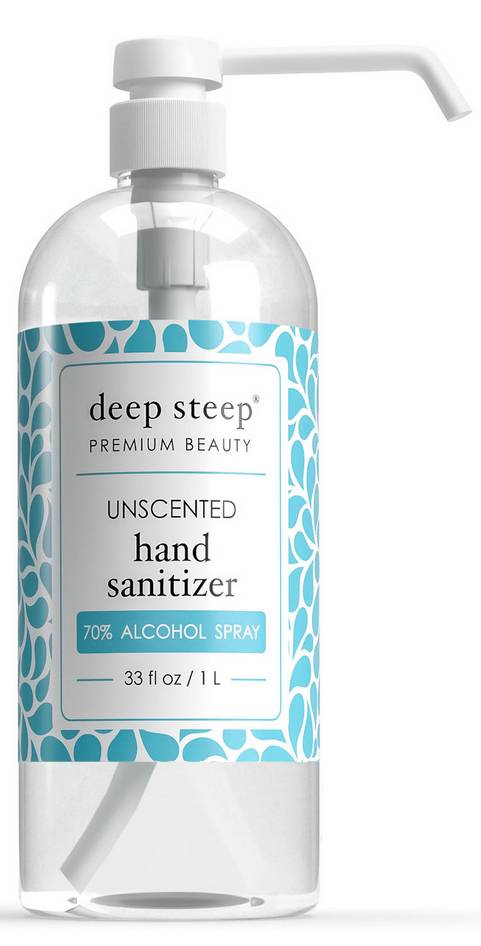 DEEP STEEP: Sanitizer Spray 62% Alcohol Fragrance Free 33 OUNCE