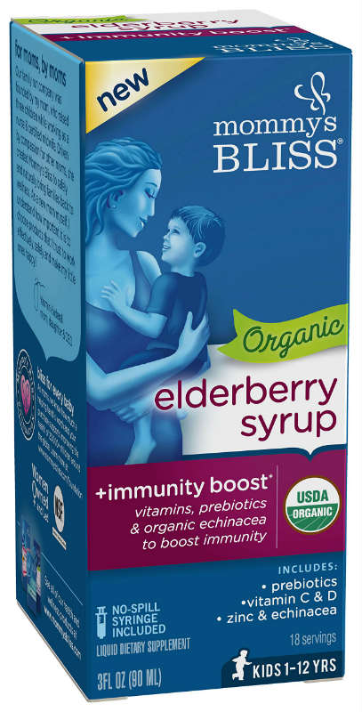 MOMMY'S BLISS: Organic Elderberry Syrup Plus Immunity Boost 3 ounce
