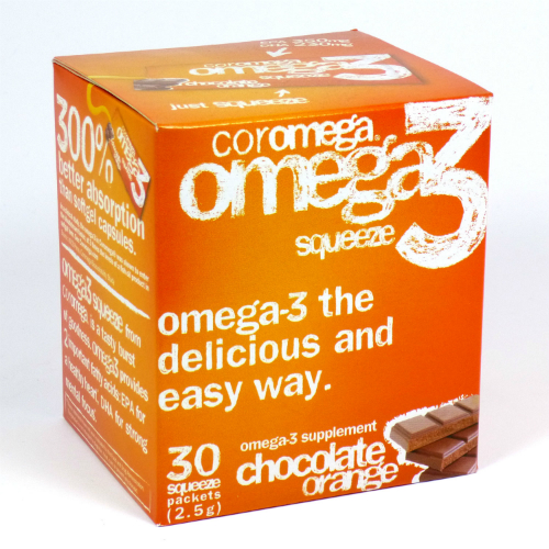 COROMEGA: Choco Orange Omega 3 Squeeze 30 pkt