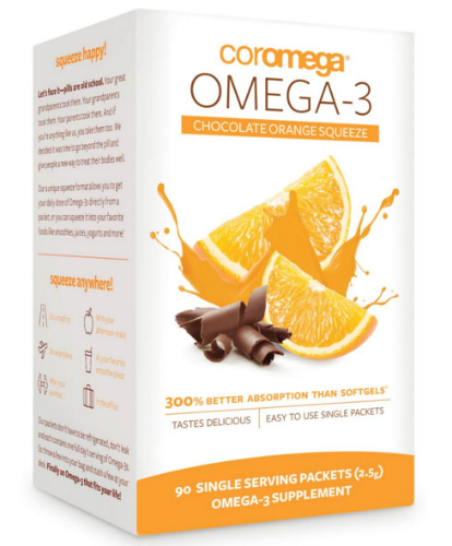 COROMEGA: Choco Orange Omega 3 Squeeze 90 pkt
