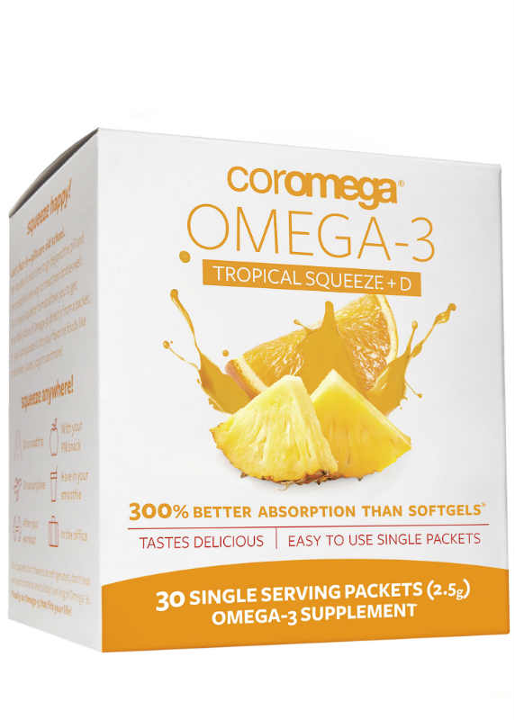Omega-3 Squeeze Packets Tropical Orange PlusD 30 ct from COROMEGA INC