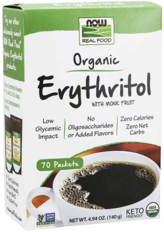 NOW: Erythritol with Monk Fruit 70 Organic Packets