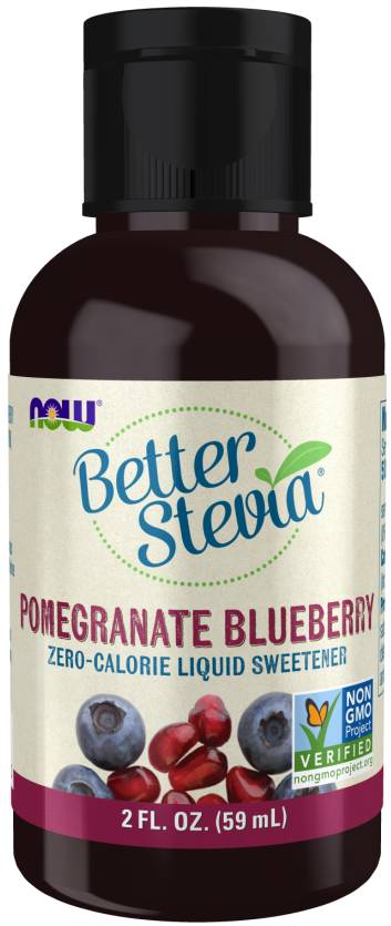 NOW: BetterStevia Liquid Pomegranate Blueberry Flavor 2 fl oz